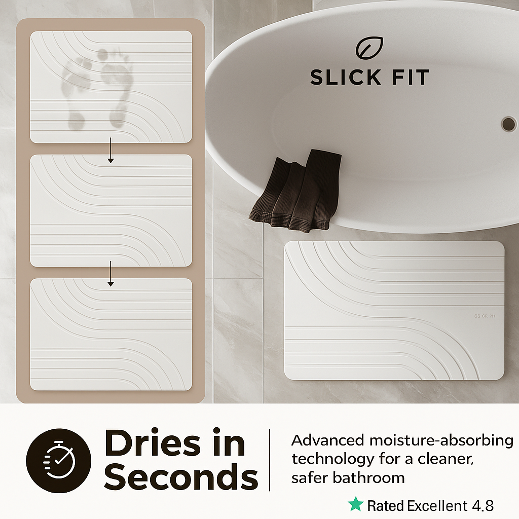 SlickFit™ Diatomite Stone Bath Mat